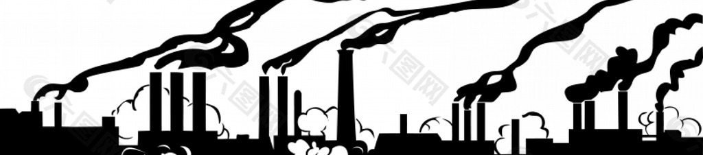 工业空气污染的矢量插图