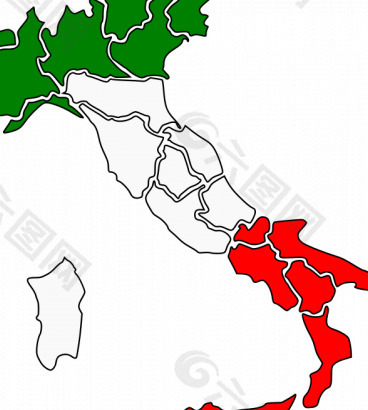 意大利的地图区域矢量图像