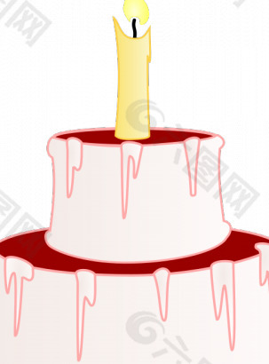 蜡烛矢量插画的蛋糕