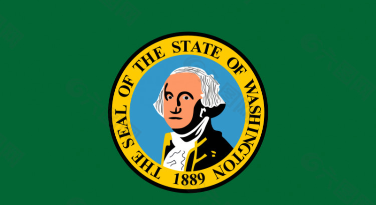 矢量图华盛顿州的旗