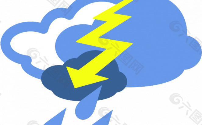 雷暴天气符号矢量图像