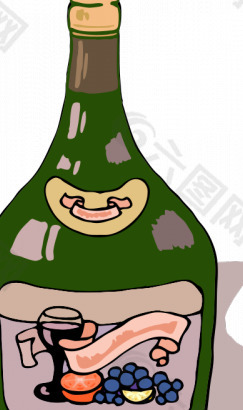 葡萄酒瓶矢量图像