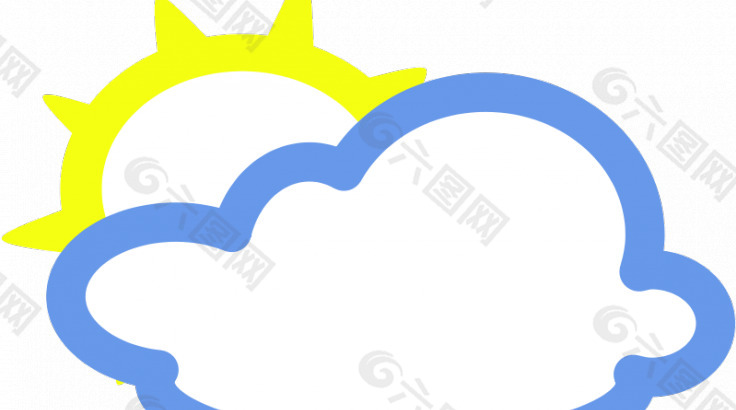 一些阳光天气符号矢量图像薄云