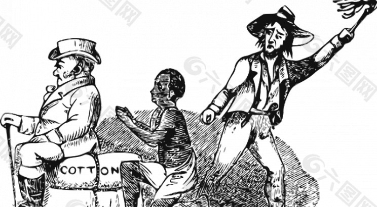 向量的奴隶工的插图