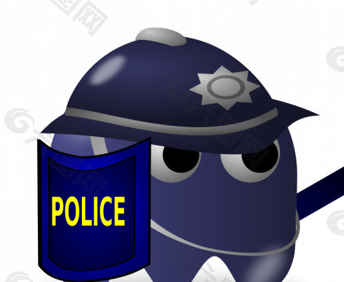 游戏的警察图标矢量图像