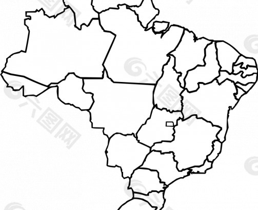 巴西地图空白图片