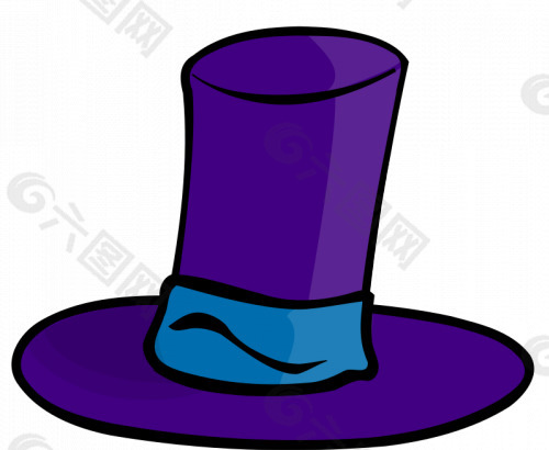 紫色帽子矢量图像