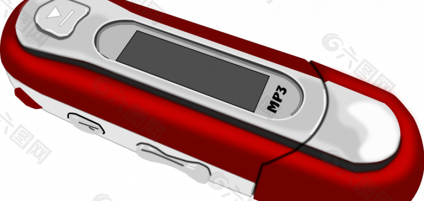 一个红色的MP3播放器的矢量图像