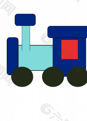 玩具火车的矢量插图