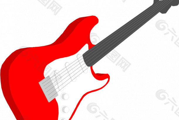 红色的电吉他的矢量图形