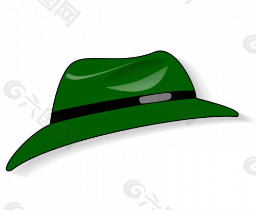 绿色帽子矢量剪贴画