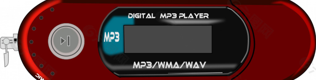 一个红色的MP3播放器的矢量图像