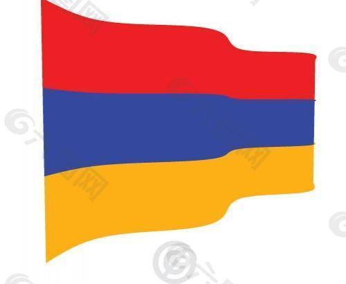 波浪形的亚美尼亚旗帜矢量