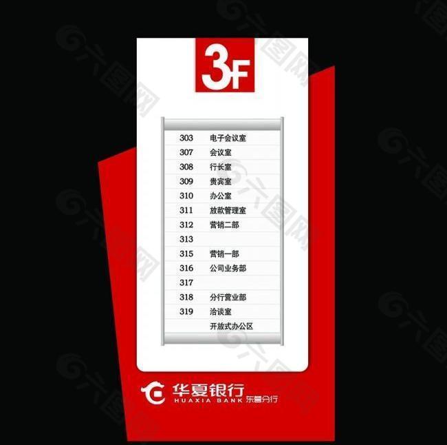 华夏银行 指示牌 索引牌图片