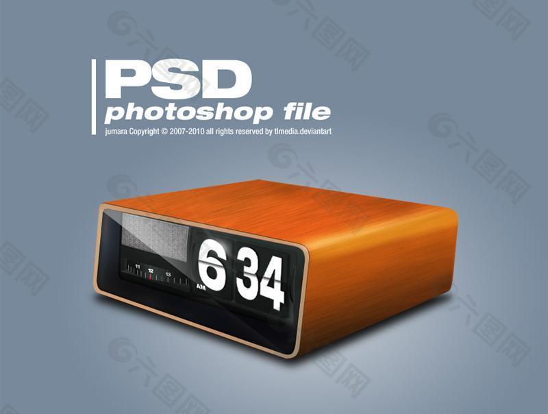 盒装时钟PSD素材
