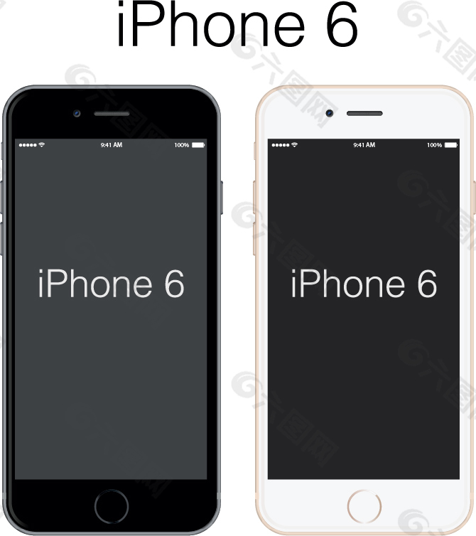 iPhone6 可编辑矢量图(灰/白)