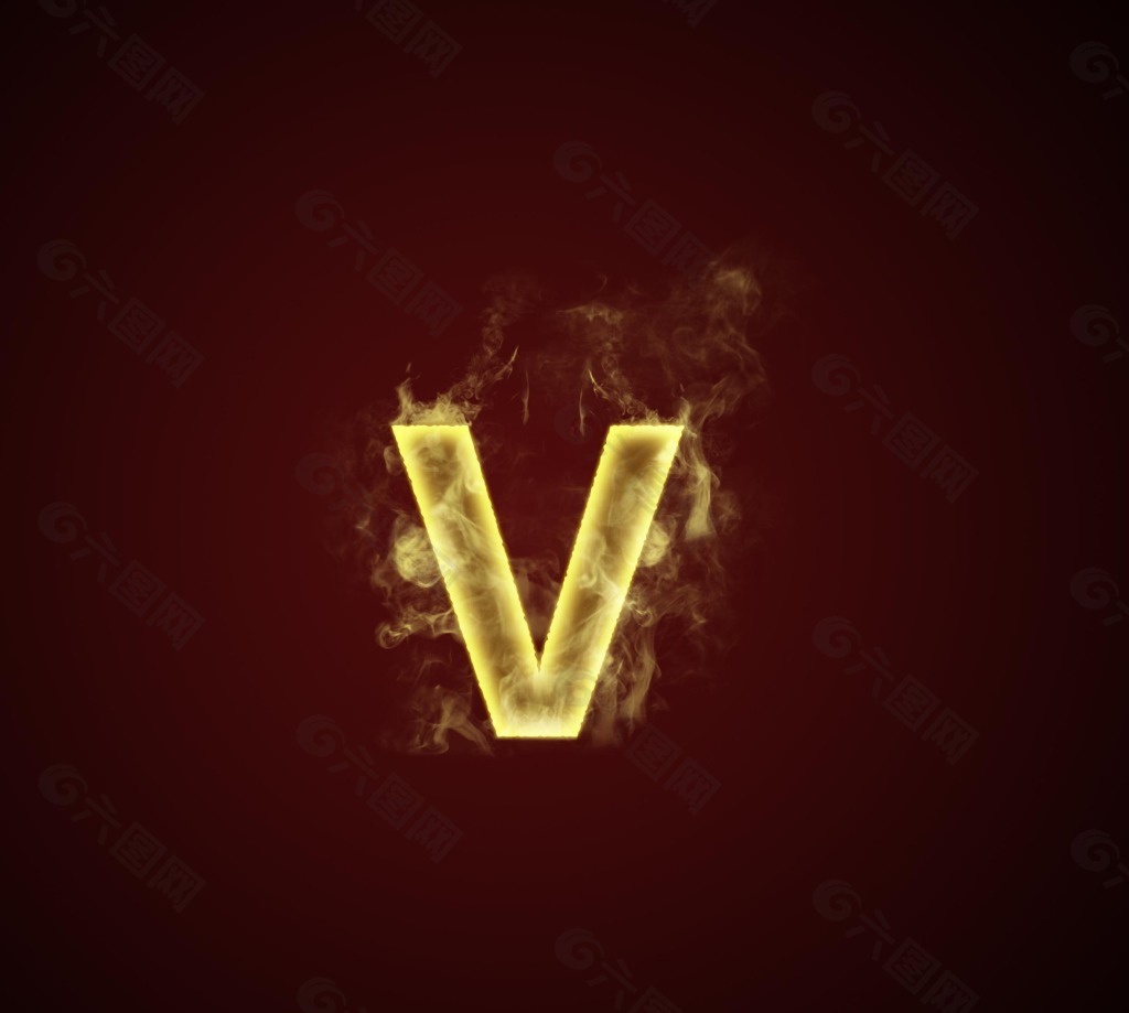 火焰字 字母 V