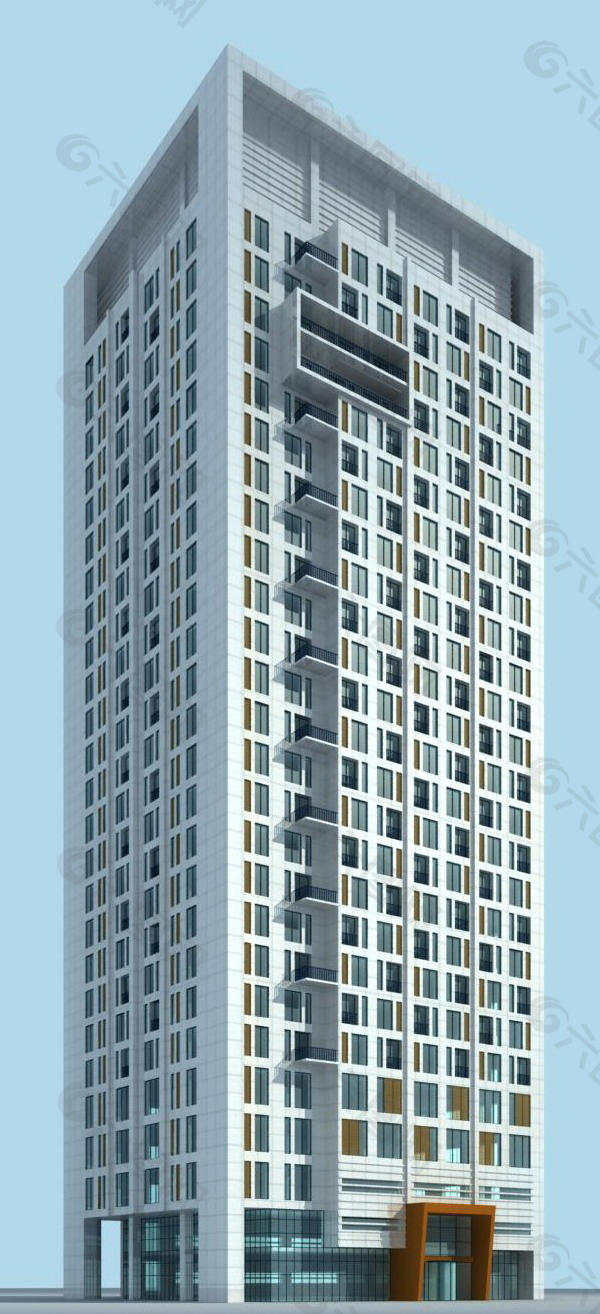 高层商业大厦3D模型