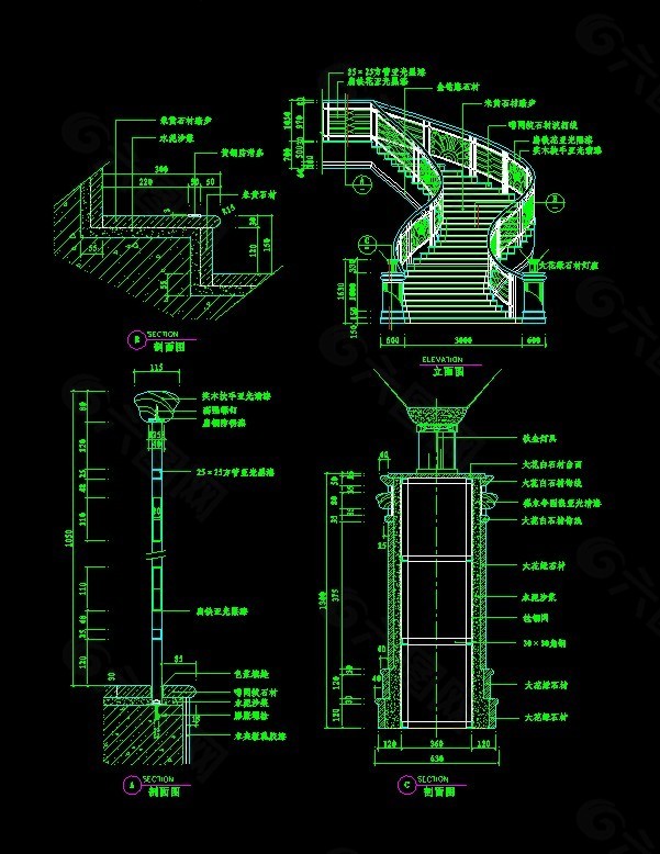 AutoCAD立体楼梯图库