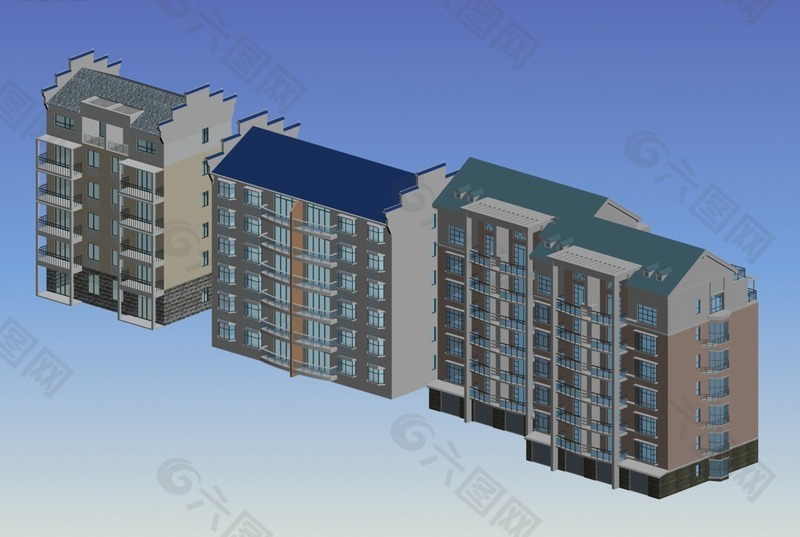 现代住院楼3D模型3D模型设计