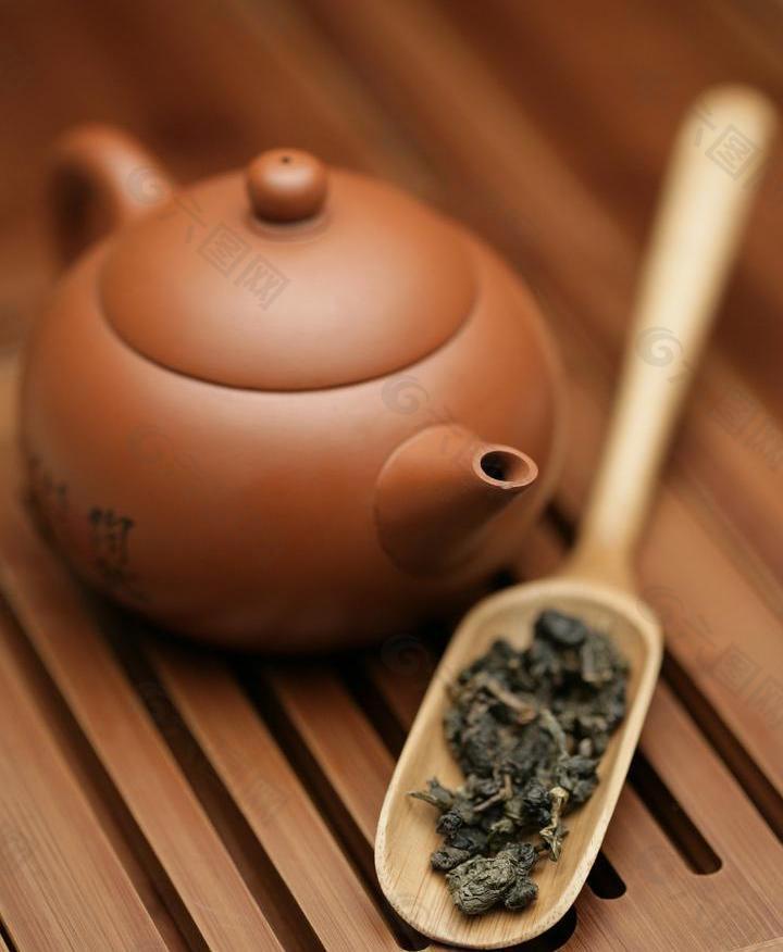 泡茶茶具情景图 乌龙茶叶图片