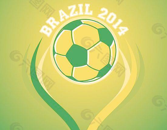 世界杯足球海报矢量图