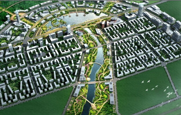 现代城市规划城市景观鸟瞰图