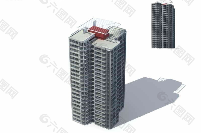现代化城市独栋住宅3D模型