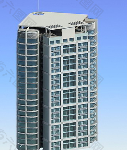 住宅区高层建筑3d效果图