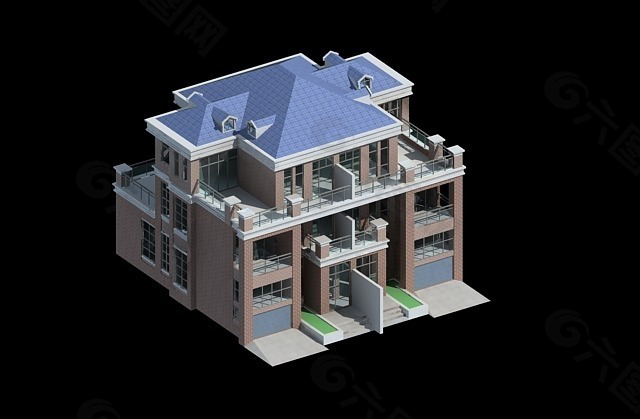 复式别墅3D模型设计