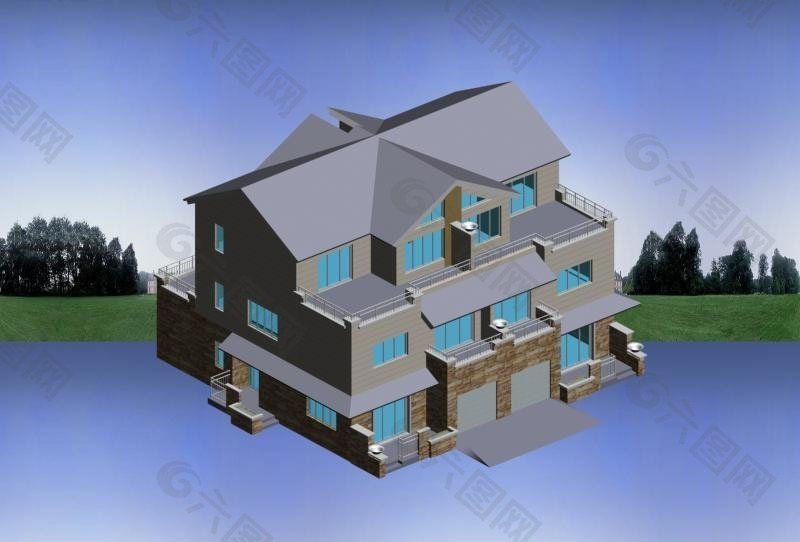 别墅3D模型效果图设计