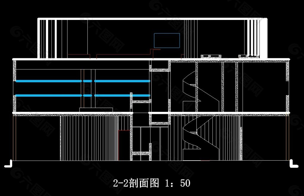 萨伏伊别墅剖面图分析图片