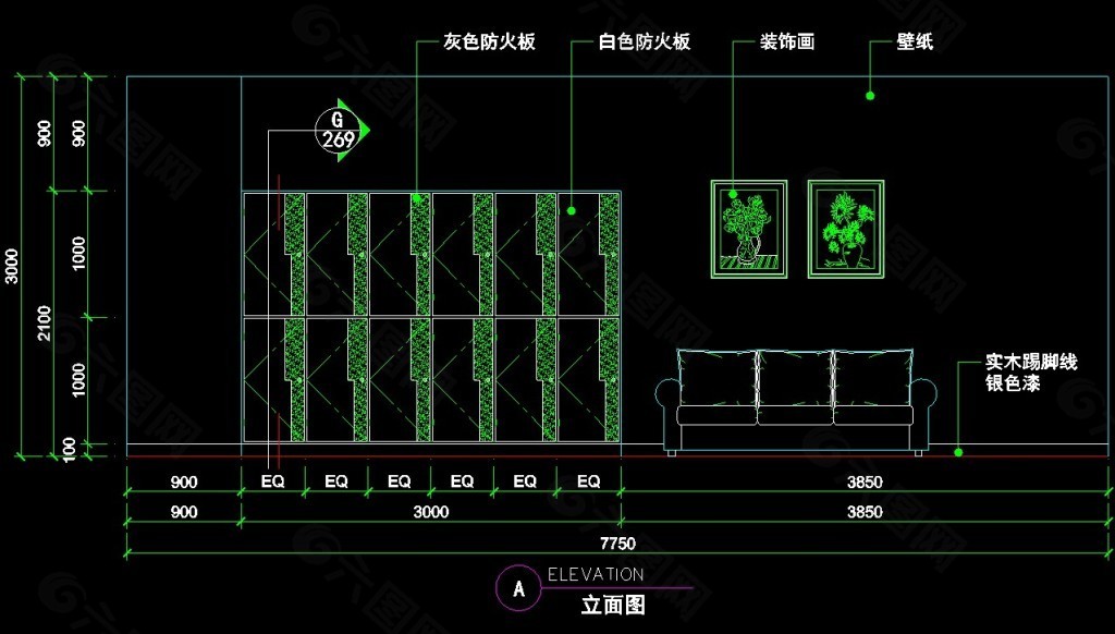 理发店CAD图块图纸