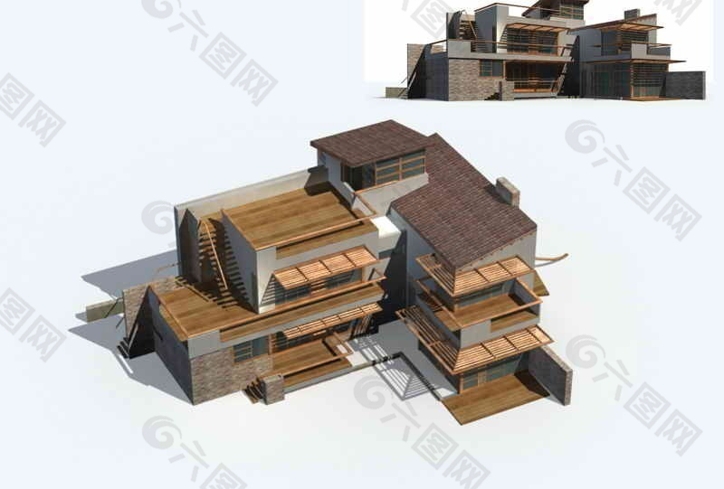 多层别墅3D模型设计