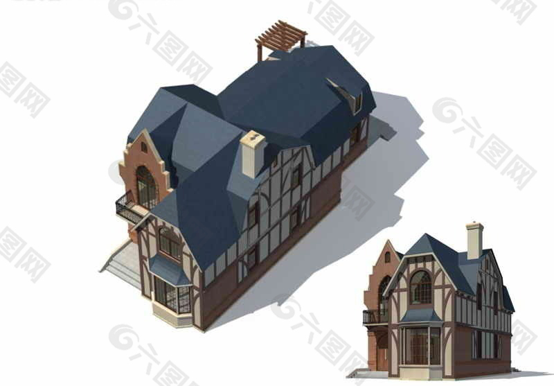 别墅3D模型效果图