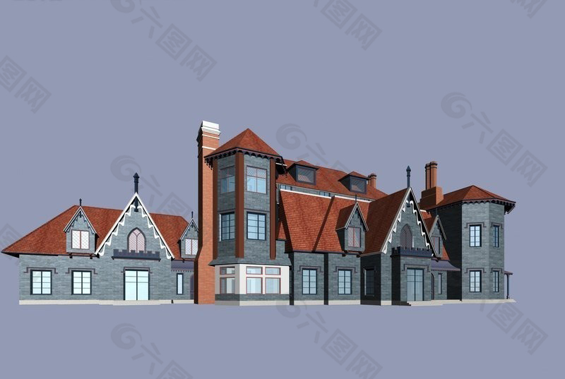 别墅建筑群3D效果图设计