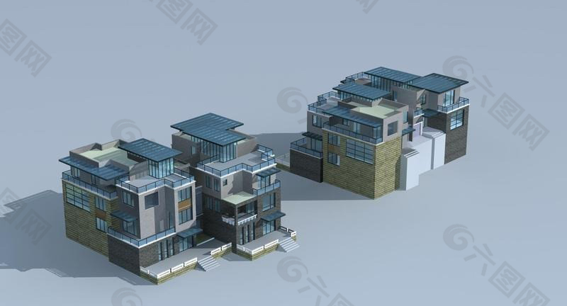 豪华欧式别墅3D模型