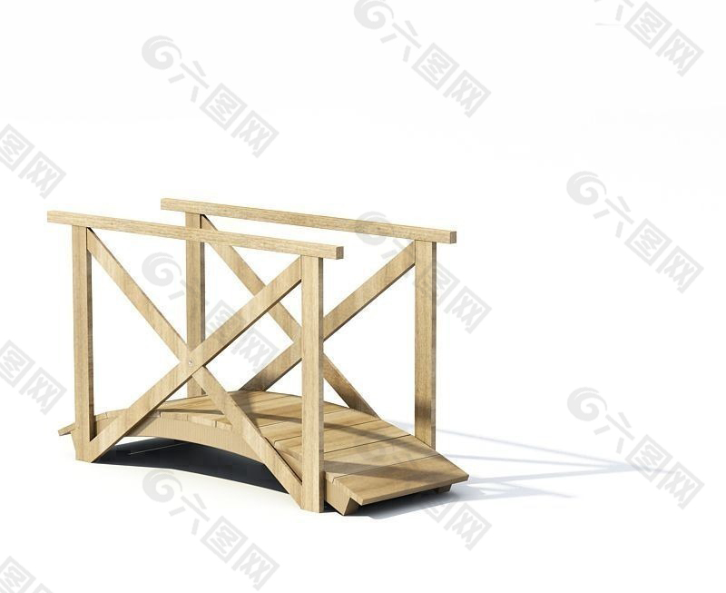 精美木拱桥三维模型