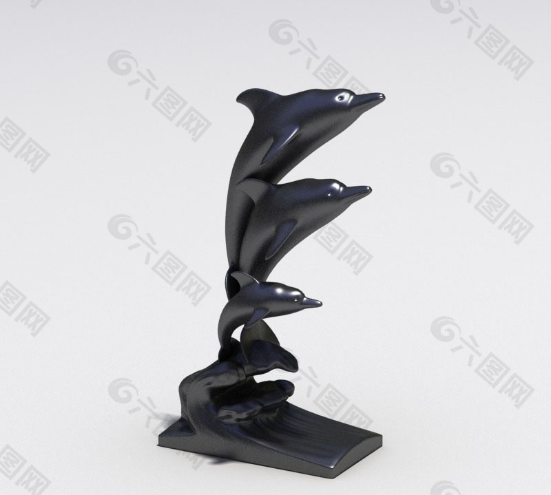 跳跃的海豚雕塑模型
