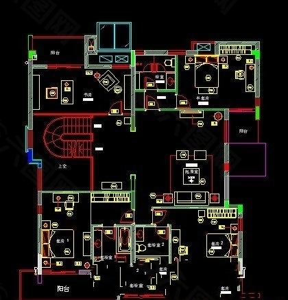 武汉水岸星城样板房施工图