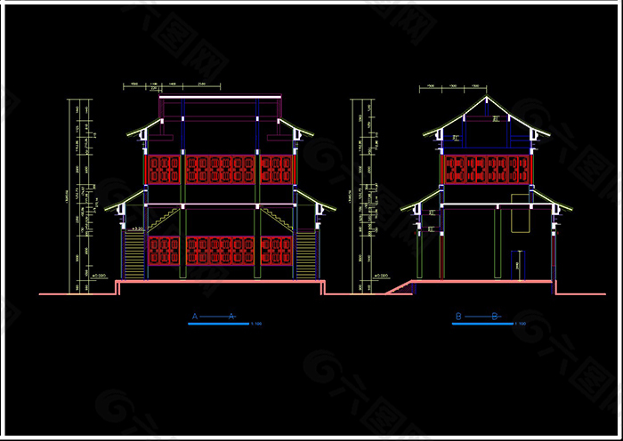 观音殿建筑施工图