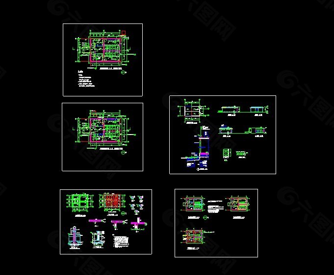 厕所全套cad施工设计图纸