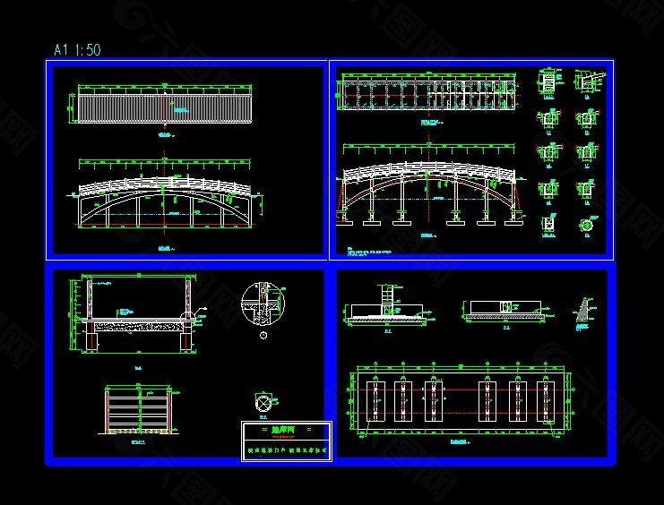 通用拱桥cad施工大样设计图