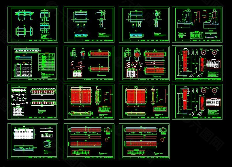 桥梁施工整套设计图纸