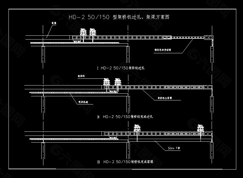 150T架桥机过孔架梁方案附CAD设计