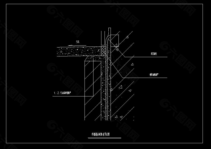 外墙散水处防水节点图