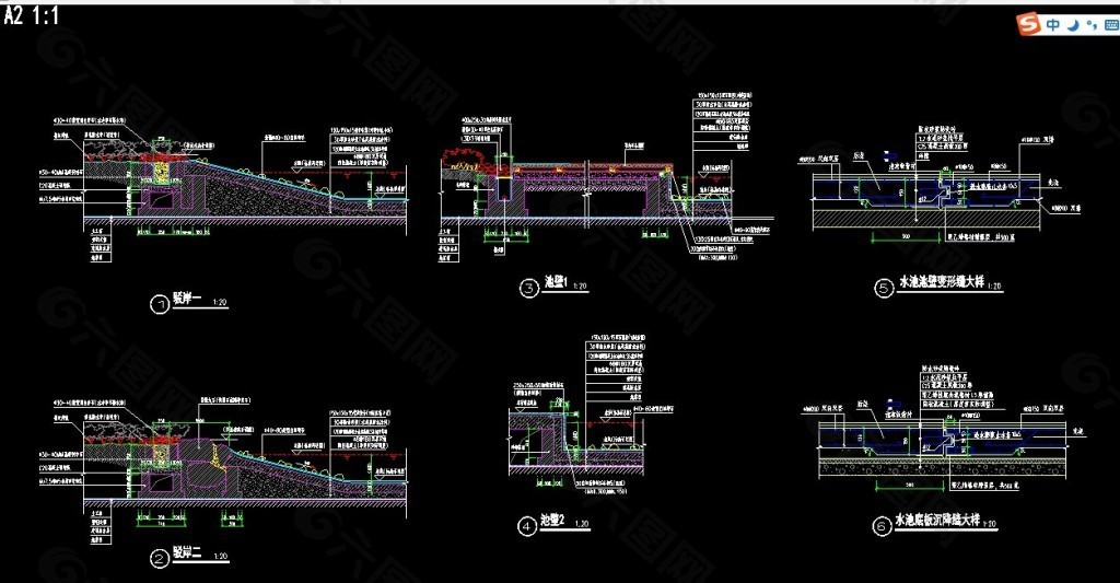 景观绿化设计通用大样图(包括水池