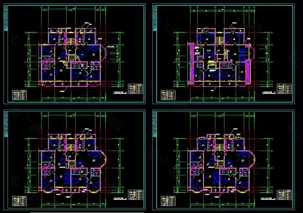 户型平面建筑施工图