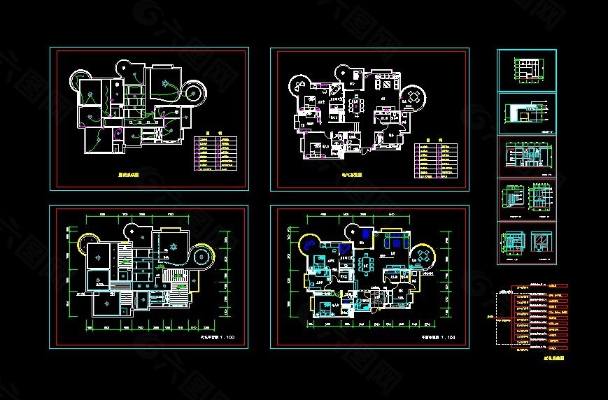 某大型欧式住宅项目户型家装设计cad