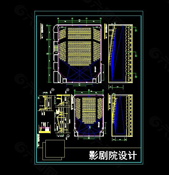 大型影剧院观众大厅装修设计cad施工